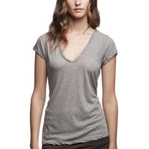 James Perse Deep V Tee in Heather Grey